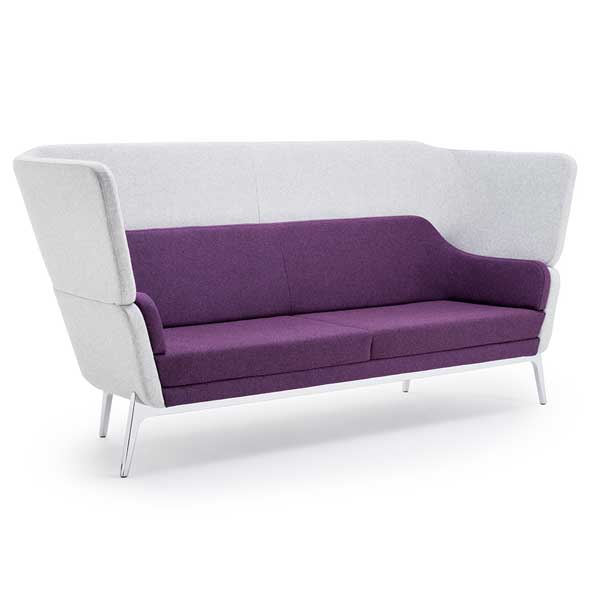 HARC 3-Seater High Back Modern Sofa with Chrome Legs