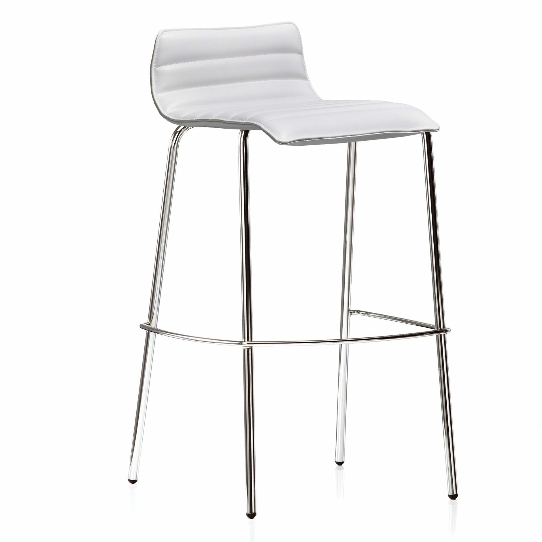 Bjorn Bar Stool with Ribbed Upholstery